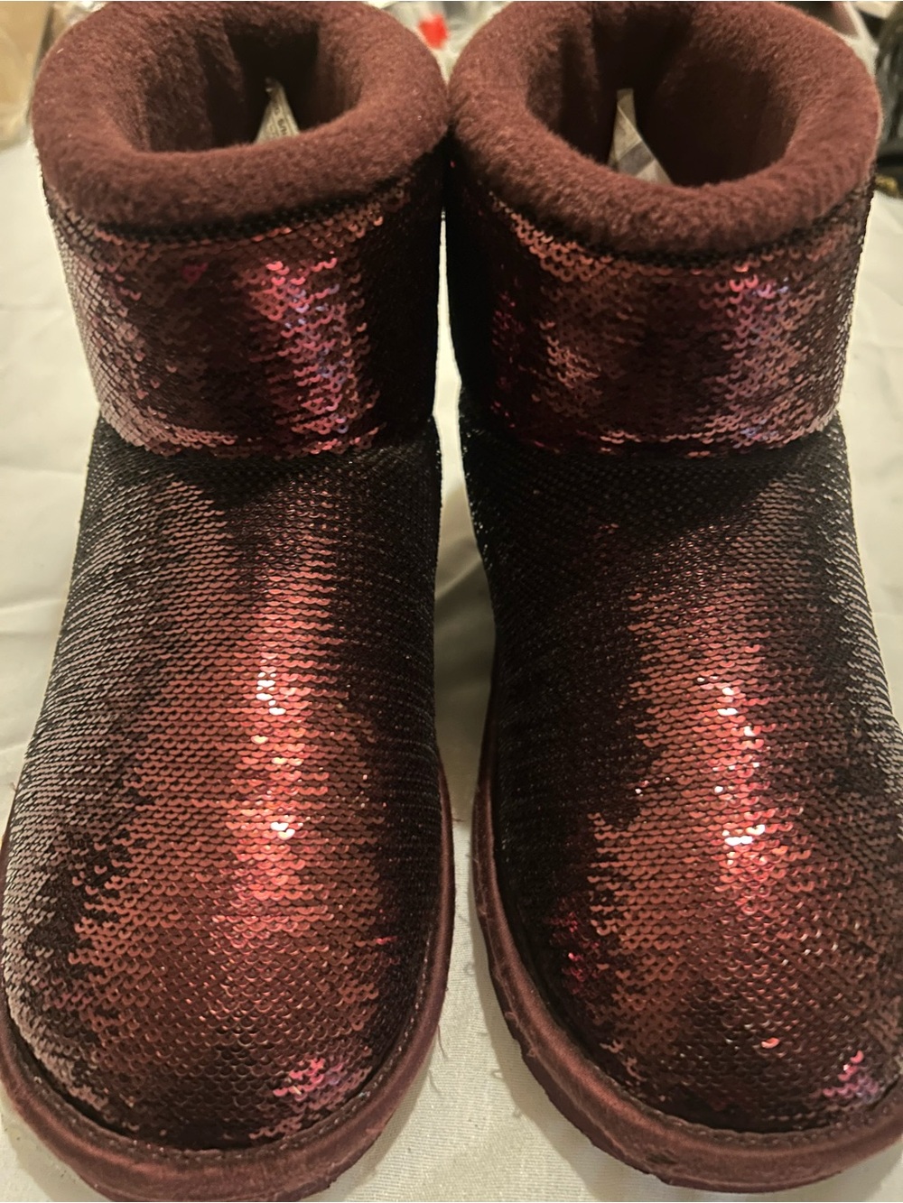 UGG Sequin Ankle Boots - Burgundy